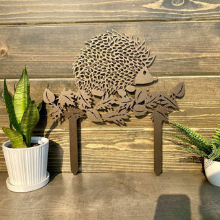 Metal Hedgehog Yard Sign With Stakes Cut Metal Sign Metal House Sign Decorations