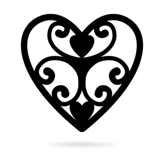 Elegant Heart Cut Metal Sign Metal House Sign Decorations