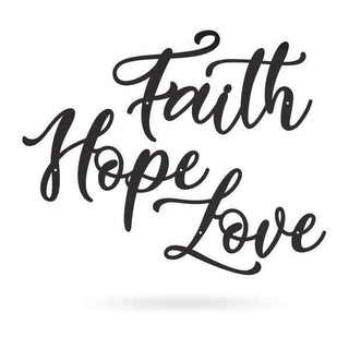 Faith Hope Love Cut Metal Sign Metal House Sign Decorations