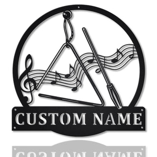 Personalized Triangle Music Metal Sign Art , Custom Musical Instrument Metal Sign, Triangle Lover Sign Decoration For Living Room, Laser Cut Metal Signs Custom Gift Ideas