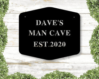 Personalized Man Cave Sign Outdoor Sign Established Date Sign Gift For Him Decorative Metal Sign Garage Sign Decorations