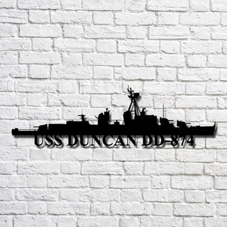 Aeticon PrintPrint Uss Duncan Dd874 Navy Ship Metal Art, Custom Us Navy Ship Cut Metal Sign, Gift For Navy Veteran, Navy Ships Silhouette Metal Art, Navy Home Decor Laser Cut Metal Signs Custom Gift Ideas