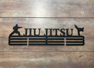 Jiu Jitsu Medal Hanger Holder Display Rack 3 Rung Cut Metal Sign Decorations