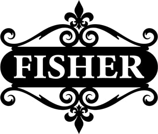 Custom Name Fisher Metal Sign Personalized Gift Fishing Cut Metal Sign Decorations