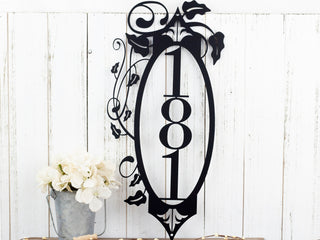 Custom Vertical House Number Metal Sign Vertical Address Outdoor Sign Address Sign Address Plaque Decorations