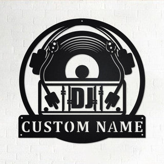 Custom Music Turntable Record Personalized Marimba Disc Jockey Name Sign Decoration For Room DJ Custom DJ Decorations