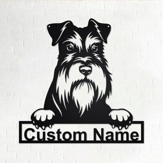 Personalized Custom Schnauzer Metal Sign for Dog Lover Custom Name Decorations