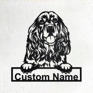 Personalized Custom Cocker Spaniel Metal Sign for Dog Lover Custom Name Decorations