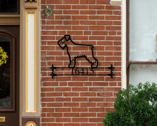 Personalized Metal Dog Sign, Metal House Number Dog Sign, Front Porch Sign, Address Sign, Metal Schnauzer Sign,custom Schnauzer Address Sign, Laser Cut Metal Signs Custom Gift Ideas