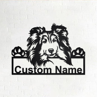 Personalized Custom Shetland Sheepdog Metal Sign for Dog Lover Custom Name Decorations