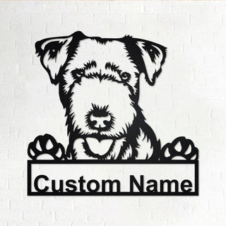 Personalized Custom Lakeland Terrier Metal Sign for Dog Lover Custom Name Decorations