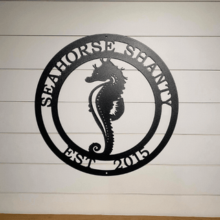 Seahorse Marine Life Sign Cut Metal Sign Metal House Sign Decorations