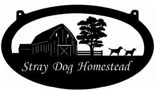 Personalized Metal Sign With Barn, Chicken And Dogs, Metal Wall Art, Metal House Sign, Metal Laser Cut Metal Signs Custom Gift Ideas