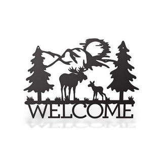 Metal Welcome Moose Sign Cut Metal Sign Metal House Sign Decorations