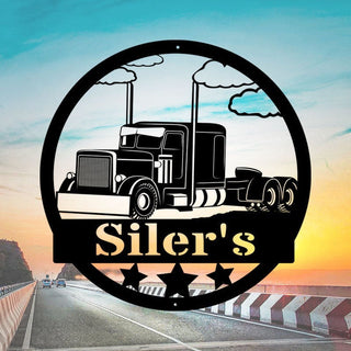 Construction Collection: Big Rig Trucker 18 Wheeler Diesel Metal Sign Art Wall Decor Trucking Company Decorations