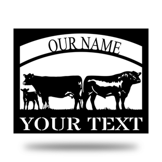 Cattle Monogram Customized Metal Signs, Custom Metal Sign, Custom Signs, Metal Sign, Metal Laser Cut Metal Signs Custom Gift Ideas