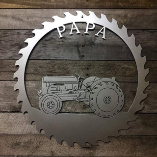 Saw Blade Tractor Sign Cut Metal Sign Metal House Sign Decorations