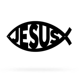 Jesus Christ ichthys Symbol Cut Metal Sign Metal House Sign Decorations