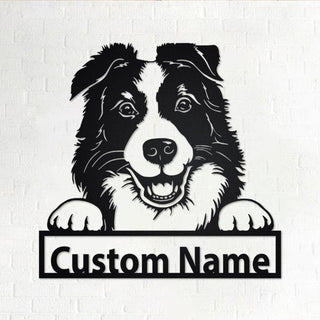 Personalized Custom Border Collie Metal Sign for Dog Lover Custom Name Decorations