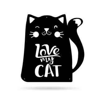 Love My Cat Cut Metal Sign Metal House Sign Decorations