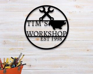 Father's Day Workshop Sign Personalized Sign Outdoor Decor Custom Sign Tool Shed Gift For Dad Gift For Him Custom Metal Garage Sign Decorations