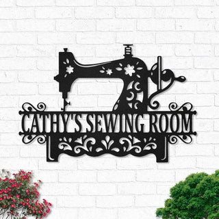 Custom Sewing Monogram Personalized Sewer Name Sign Decoration For Living Room Sewing Lover Gift Decorations