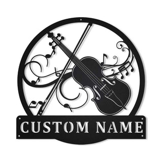 Personalized Violin Monogram Metal Sign Art, Custom Violin Monogram Metal Sign, Musical Instrument Gift, Music Gift, Laser Cut Metal Signs Custom Gift Ideas