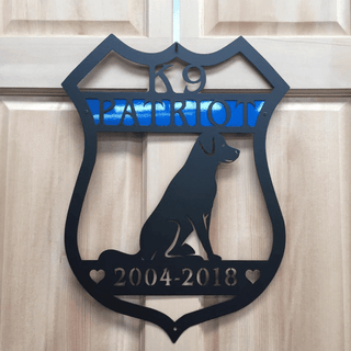 Personalized K9 Police Badge Sign Cut Metal Sign Metal House Sign Decorations