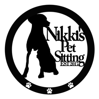 Custom Dog And Cat Logo Sign Decorations