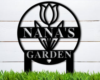 Metal Sign For Garden Personalized Garden Sign Custom Garden Sign On Stake Metal Garden Sign Nana Gift Garden Gifts Gardener Decor Decorations