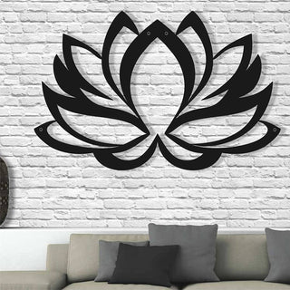 Lotus Flower 3D Wall Silhouette Metal Wall Decor Home Office Decoration Bedroom Living Room Decor Sculpture Decorations