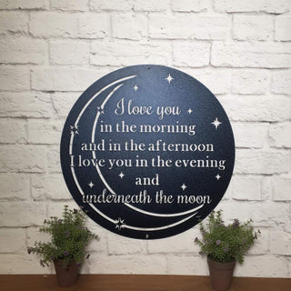 I Love You Quote Moon Metal Decor Cut Metal Sign Metal House Sign Decorations