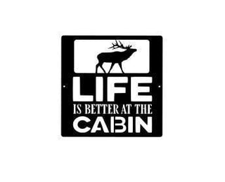 Elk Cabin Decor Cabin Sign Camp Sign Christmas Gift For Him Metal Name Sign Fathers Day Decorations