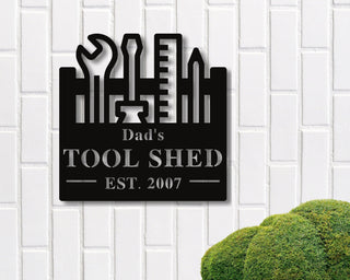 Fathers Day Gift Personalized Sign Outdoor Decor Tool Shed Gift For Dad Gift For Him Gift For Her Custom Metal Garage Sign Decorations