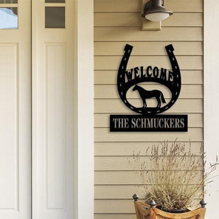 Custom Horseshoe Welcome Metal Sign Decorations