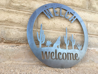 Southwestern Welcome Sign Custom Welcome Sign Cactus Welcome Sign Desert Scene Cactus Saguaro Decorations