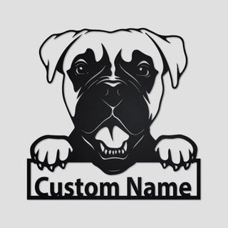 Personalized Custom Boxer Dog Metal Sign for Dog Lover Custom Name Decorations