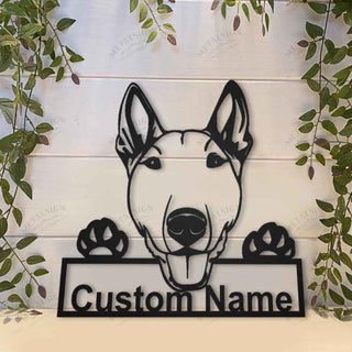 Bull Terrier Personalized Metal Wall Decor, Cut Metal Sign, Metal Wall Art, Metal House Sign, Metal Laser Cut Metal Signs Custom Gift Ideas