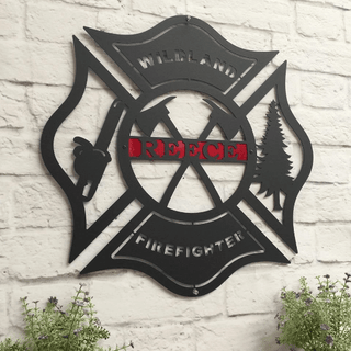 Wildland Firefighter Metal Maltese Sign Cut Metal Sign Metal House Sign Decorations