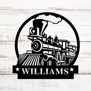 Train Metal Sign Metal Wall Decor Custom Metal Name Sign Decorations