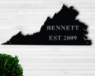 Personalized Virginia State Sign Custom Metal Virginia State Sign Virginia Sign Commonwealth State. Decorations