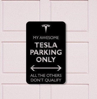 Tesla Parking Only Your Custom Text Metal Parking Sign Metal Sign Reserved Parking Sign Novelty Gift Employee Parking Signs Decorations