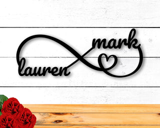 Personalized Sign Wedding Gift Metal Signs Infinity Sign With Names Wall Decor Wedding Gift Metal Sign Personalized Decorations