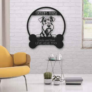 Airedale Terrier Dog Lovers Funny Personalized Metal House Sign Cut Metal Sign Decorations