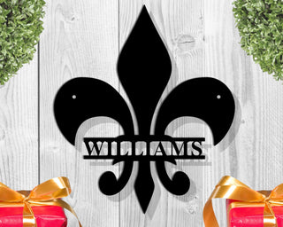 Customized Sign Wall Mount Personalized Fleur De Lis Pesonalized Fleur De Lis Last Name Fleur De Lis Fleur De Lis Signsign Decorations