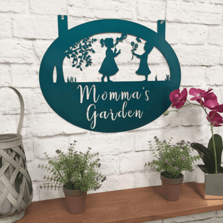 Personalized Children Playing Garden Sign Cut Metal Sign Metal House Sign Decorations