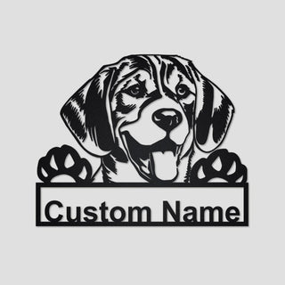 Personalized Custom Beagle Dog Metal Sign for Dog Lover Custom Name Decorations