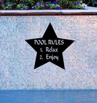 Metal Swimming Pool Sign Pool Rules Metal Wall Decor Decorations