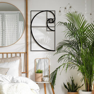 Golden Ratio Metal Sign Living Room Bedroom Wall Decor Fibonacci Spiral Metal Wall Decor Abstract Decorations