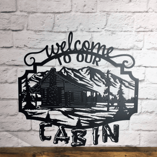 Laser Cut Cabin Sign Cut Metal Sign Metal House Sign Decorations